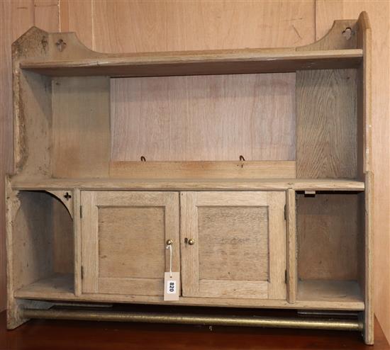 A Victorian bleached oak wall cabinet W.92cm